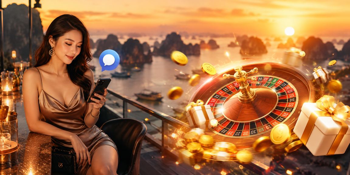 Người mẫu Việt Nam trải nghiệm roulette bên vịnh Hạ Long
